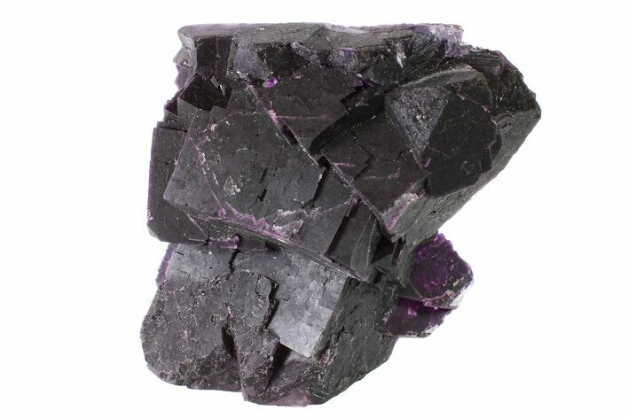 Dark Purple Cubic Fluorite Crystal Cluster - China #163550